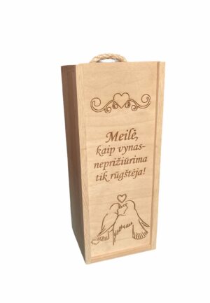 Graviruota vyno dėžė MEILĖ KAIP VYNAS