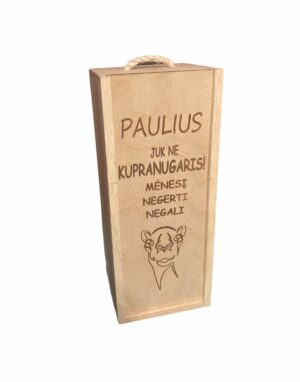 Graviruota dėžė buteliui ”Kupranugaris”