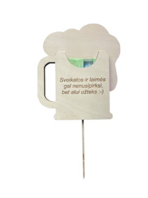 pin vokelis Pinigų vokelis „Bokalas“ su užrašu „Su gimtadieniu!“